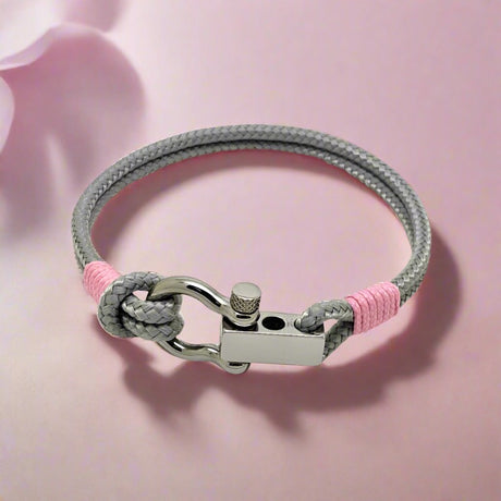 ROYAL mini shackle bracelet grey baby pink