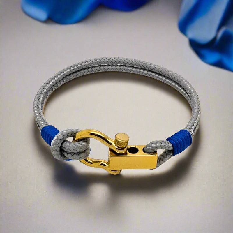 ROYAL mini shackle bracelet grey electric blue