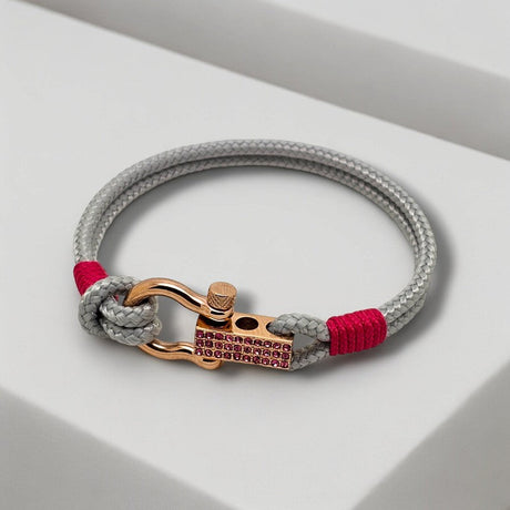 ROYAL mini shackle bracelet grey fuchsia