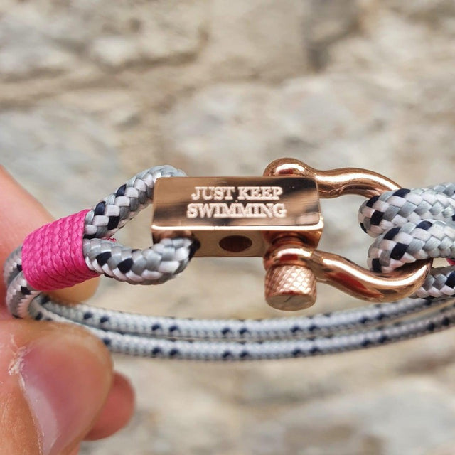 ROYAL mini shackle bracelet grey mix pink