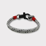 ROYAL mini shackle bracelet grey mix red