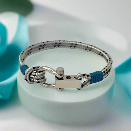 ROYAL mini shackle bracelet grey mix turquoise