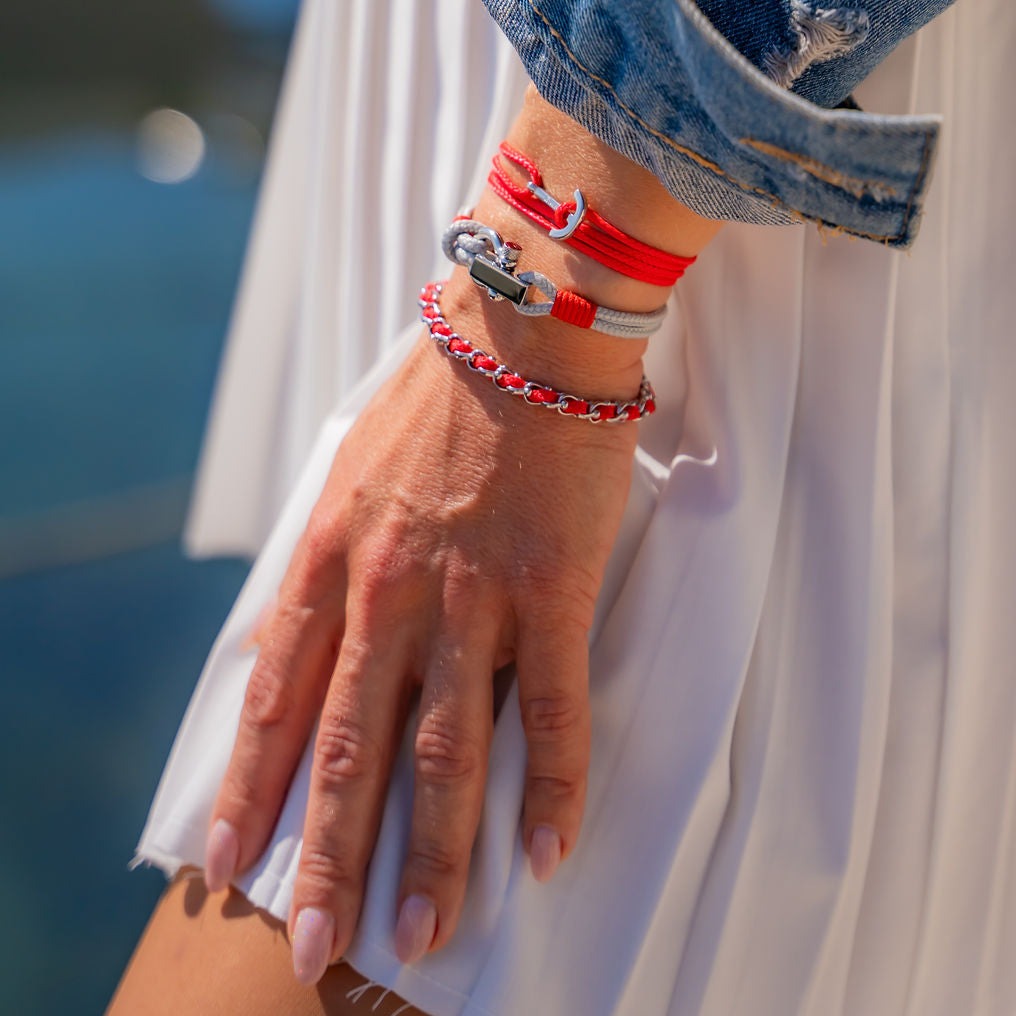 ROYAL mini shackle bracelet grey red