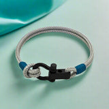 ROYAL mini shackle bracelet grey teal