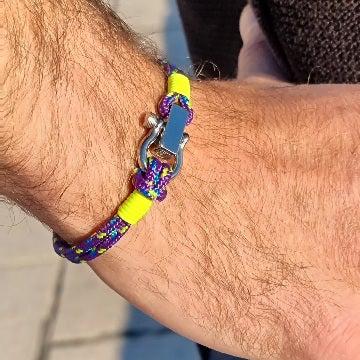 ROYAL purple yellow 3mm nautical bracelet (RYL05) Break Time