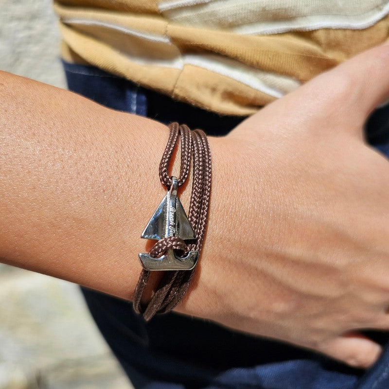 SAILOR mini boat bracelet brown