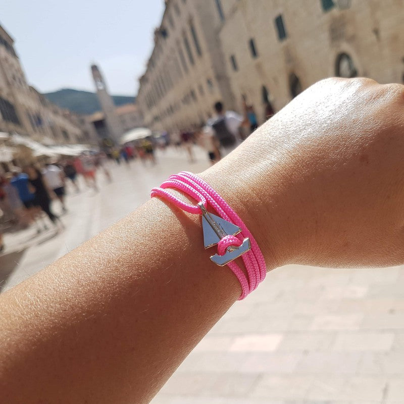 SAILOR mini boat bracelet neon pink