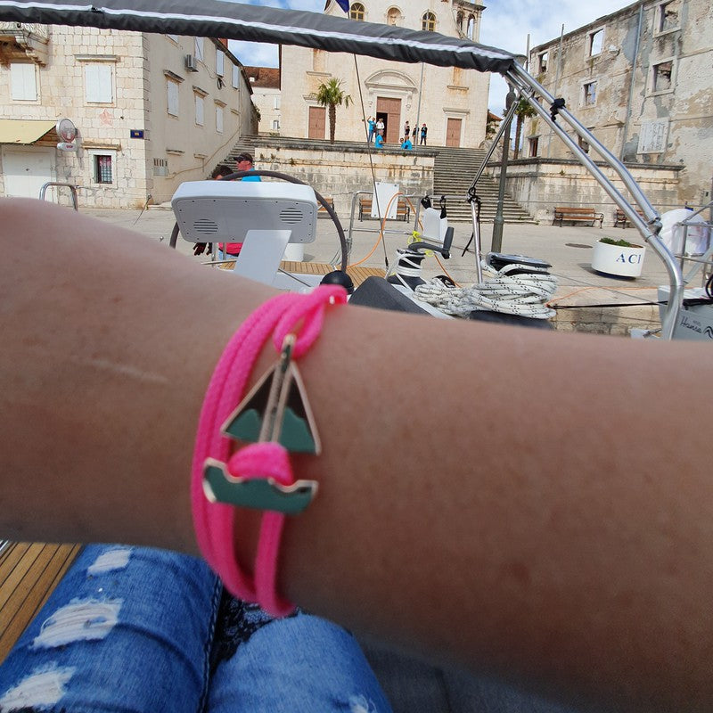 SAILOR mini boat bracelet neon pink