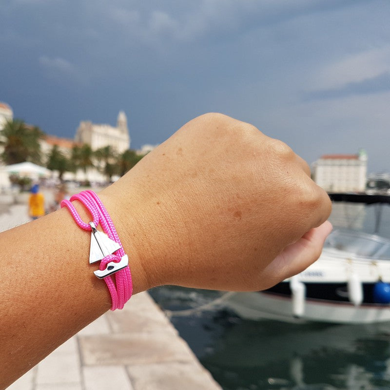 SAILOR mini boat bracelet neon pink