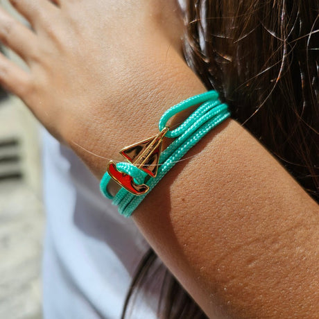 SAILOR mini boat bracelet turquoise green