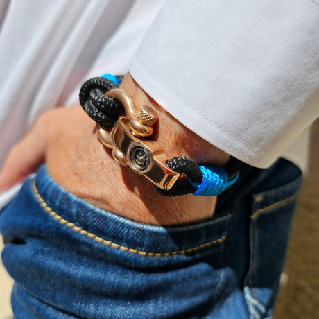 SEAMAN Compass Bracelet Black Blue