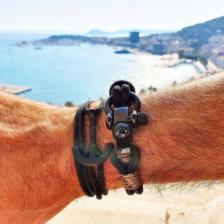 SEAMAN Compass Bracelet Black Camo