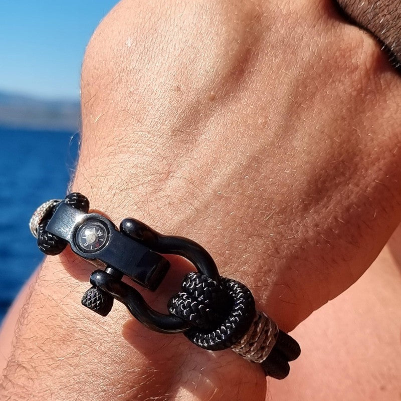 SEAMAN Compass Bracelet Black Camo