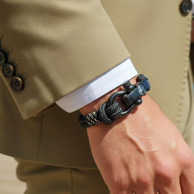 SEAMAN Compass Bracelet Black Military