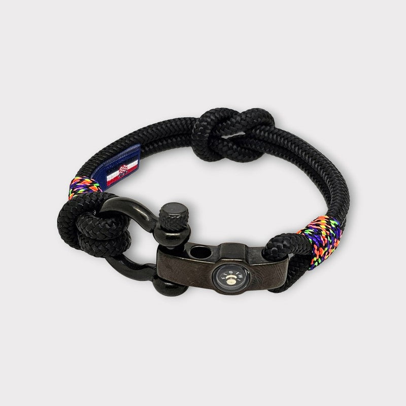 SEAMAN Compass Bracelet Black Rainbow