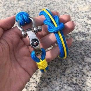 SEAMAN Compass Bracelet Blue Yellow