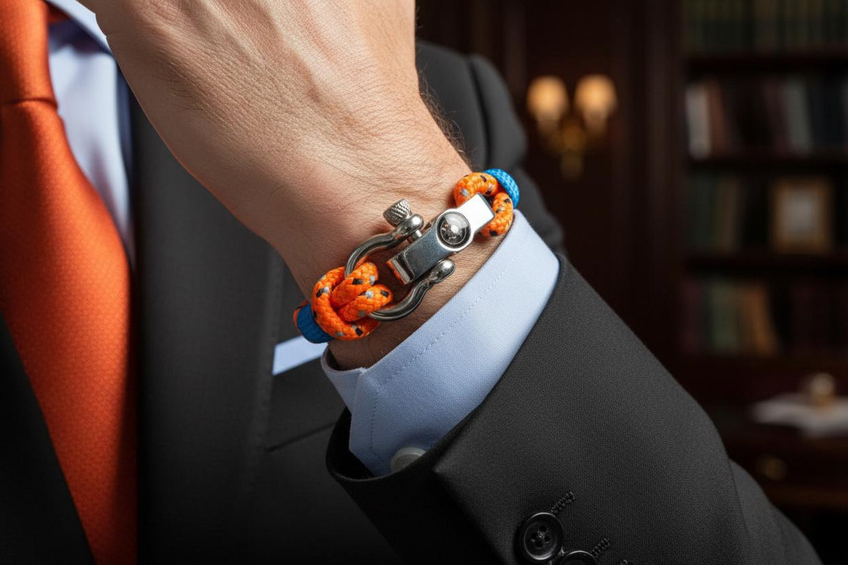 SEAMAN Compass Bracelet Orange Mix