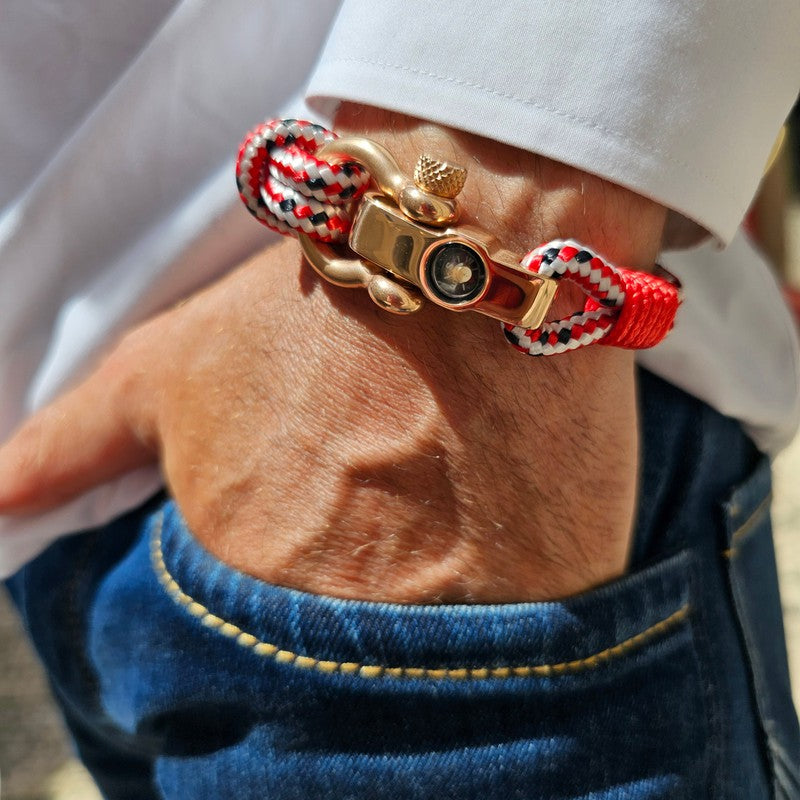 SEAMAN Compass Bracelet Red Mix