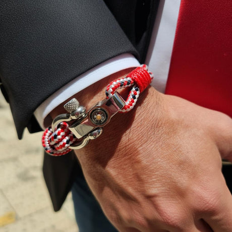 SEAMAN Compass Bracelet Red Mix