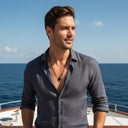 Steel necklace with OCEAN MINI palm tree pendant