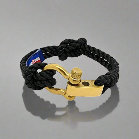 WAVES 4mm Nautical Clasp Bracelet Black