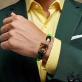 WAVES 4mm Nautical Clasp Bracelet Black Neon Green