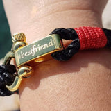 WAVES 4mm Nautical Clasp Bracelet Black Red