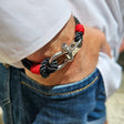 WAVES 4mm Nautical Clasp Bracelet Black Red