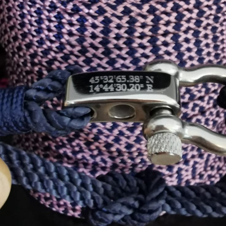 WAVES 4mm Nautical Clasp Bracelet Navy Blue