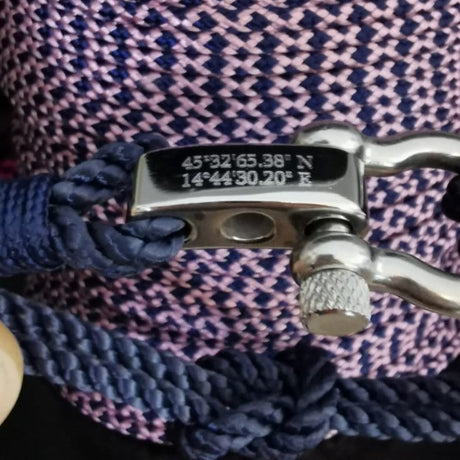 WAVES 4mm Nautical Clasp Bracelet Navy Blue