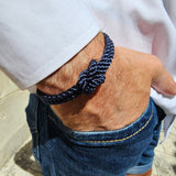 WAVES 4mm Nautical Clasp Bracelet Navy Blue