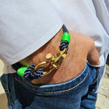 WAVES 4mm Nautical Clasp Bracelet Navy Blue Green