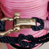 WAVES 4mm Nautical Clasp Bracelet Navy Blue Lavender Pink