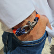 WAVES 4mm Nautical Clasp Bracelet Navy Blue Neon Orange
