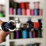 WAVES 4mm Nautical Clasp Bracelet Navy Blue Red White