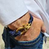 WAVES 4mm Nautical Clasp Bracelet Navy Blue