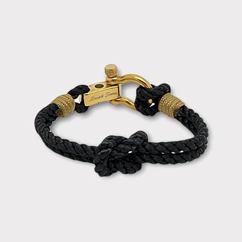 WAVES Soft Rope Bracelet Black Gold