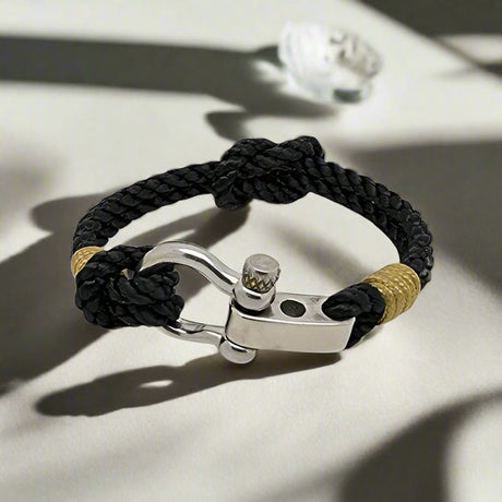 WAVES Soft Rope Bracelet Black Gold