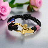 WAVES Soft Rope Bracelet Black Lavender Pink