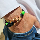 WAVES Soft Rope Bracelet Black Neon Green