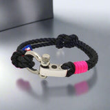 WAVES Soft Rope Bracelet Black Neon Pink