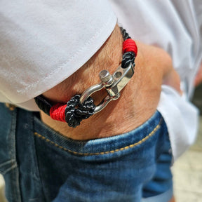 WAVES Soft Rope Bracelet Black Red