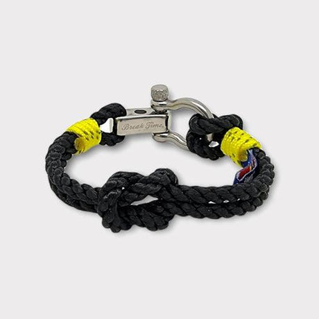 WAVES Soft Rope Bracelet Black Yellow