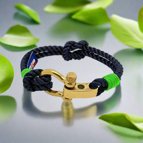 WAVES Soft Rope Bracelet Navy Blue Green