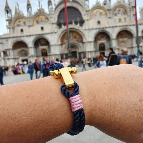 WAVES Soft Rope Bracelet Navy Blue Lavender Pink