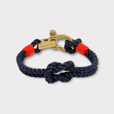 WAVES Soft Rope Bracelet Navy Blue Neon Orange