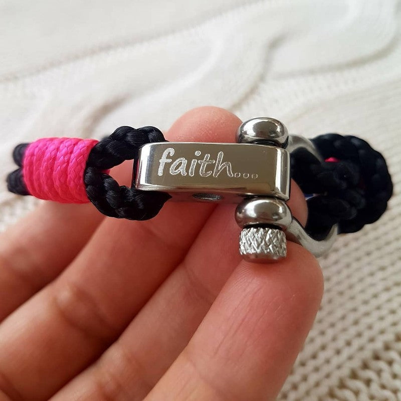 WAVES Soft Rope Bracelet Navy Blue Neon Pink Break Time Croatia