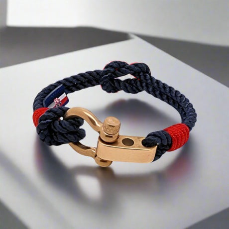 WAVES Soft Rope Bracelet Navy Blue Red