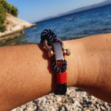 WAVES Soft Rope Bracelet Navy Blue Red White