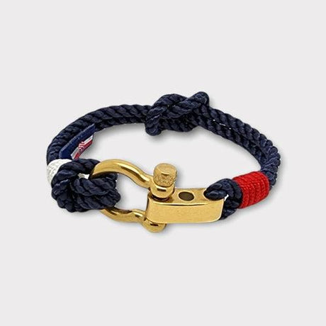 WAVES Soft Rope Bracelet Navy Blue Red White